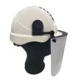 Equipo combinado protector facial + casco blanco